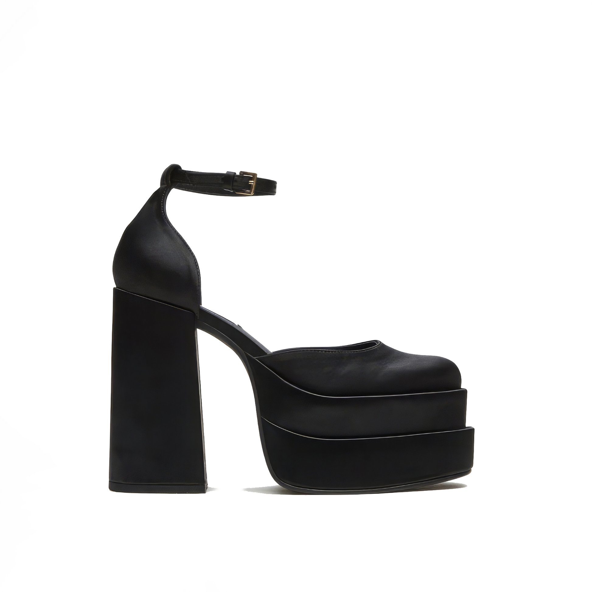 Chunky Block Heel Pumps | Rhinestone Belt & Ankle Strap